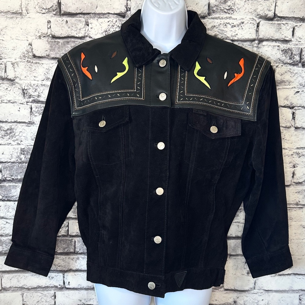 George Marciano for Guess Leather Embellished Jacket Size Medium